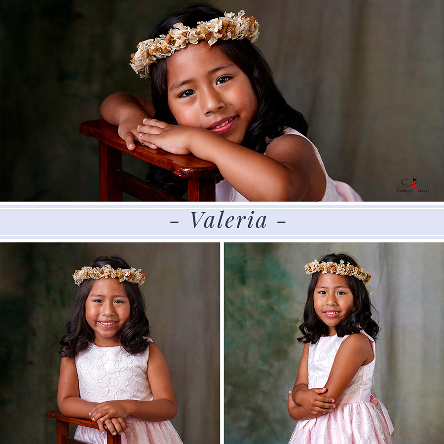 Sesión de estudio infantil de Valeria. Fotografo Carmelo Hinojal, Santander, Cantabria.