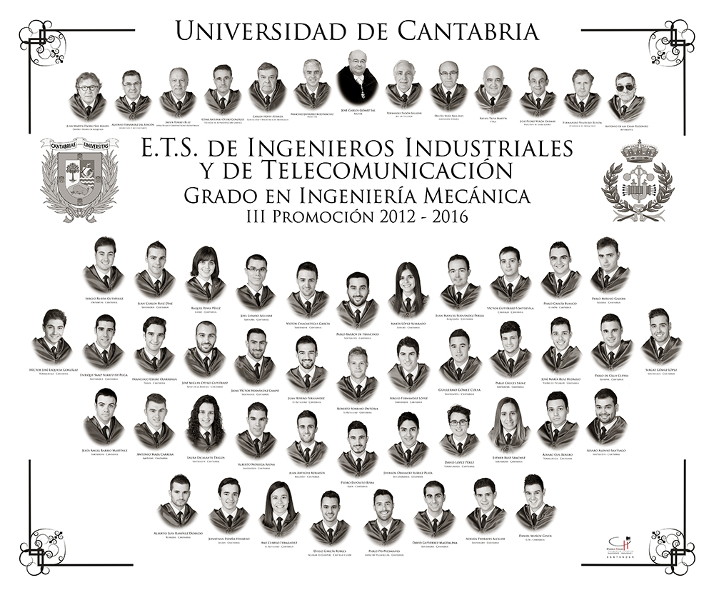 Orla Grado en Ingeniería Mecánica. III Promoción Universidad de Cantabria. Fotógrafo Carmelo Hinojal, Santander (Cantabria)